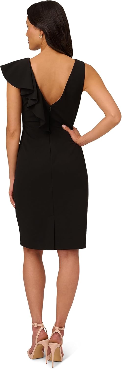Adrianna Papell Womens Short Ruffle Crepe Dress - Image 2