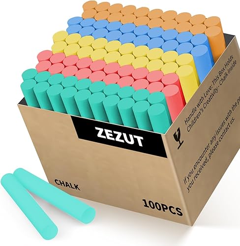 Tiza de color 100 unidades, tizas bajas en polvo a granel para pizarra pizarra no tóxica