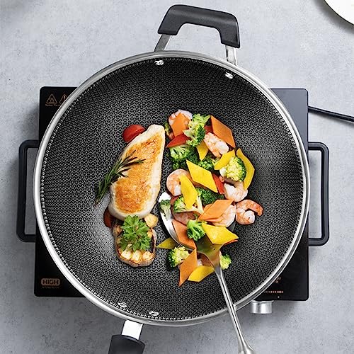 Wok Pan Acero Carbono 34cm con Tapa Antiadherente miniatura 2