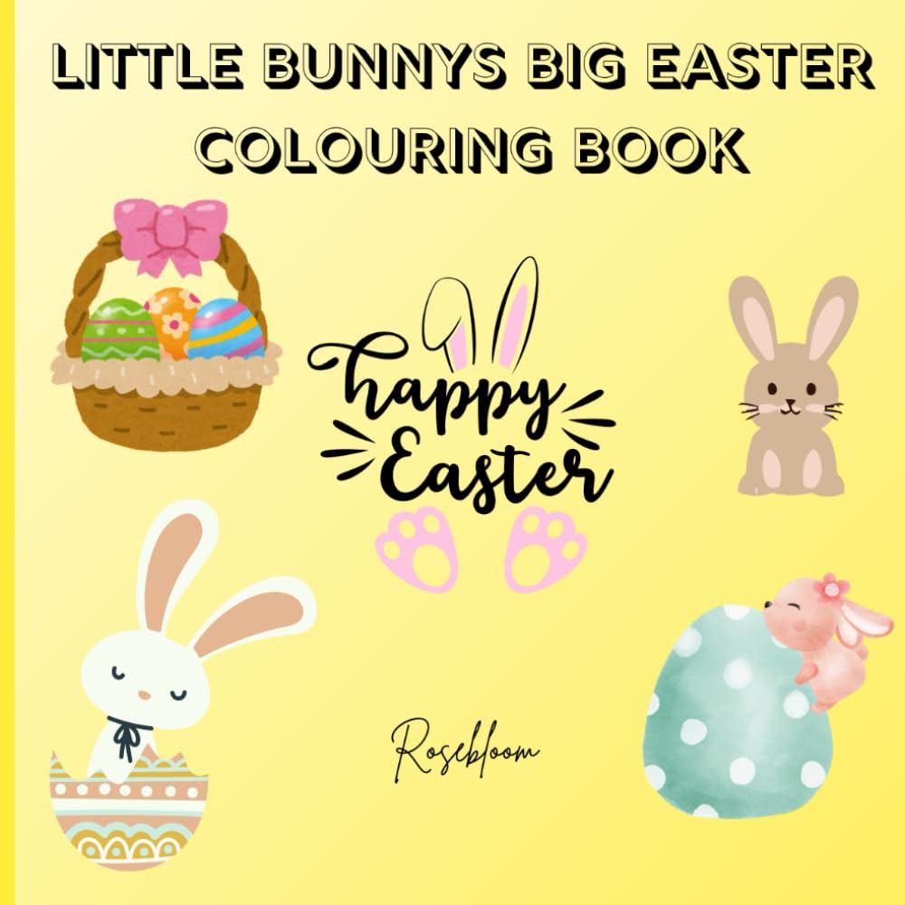 Happy Easter Colouring Book, For Adults, Teens, and Kids.: A bouncy bunny adventure to colour!