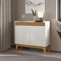 VIA NOSSA - Buffet Aparador Ripado 2 Portas com Pés de Mdf Astúrias 92cm - ViaNossa