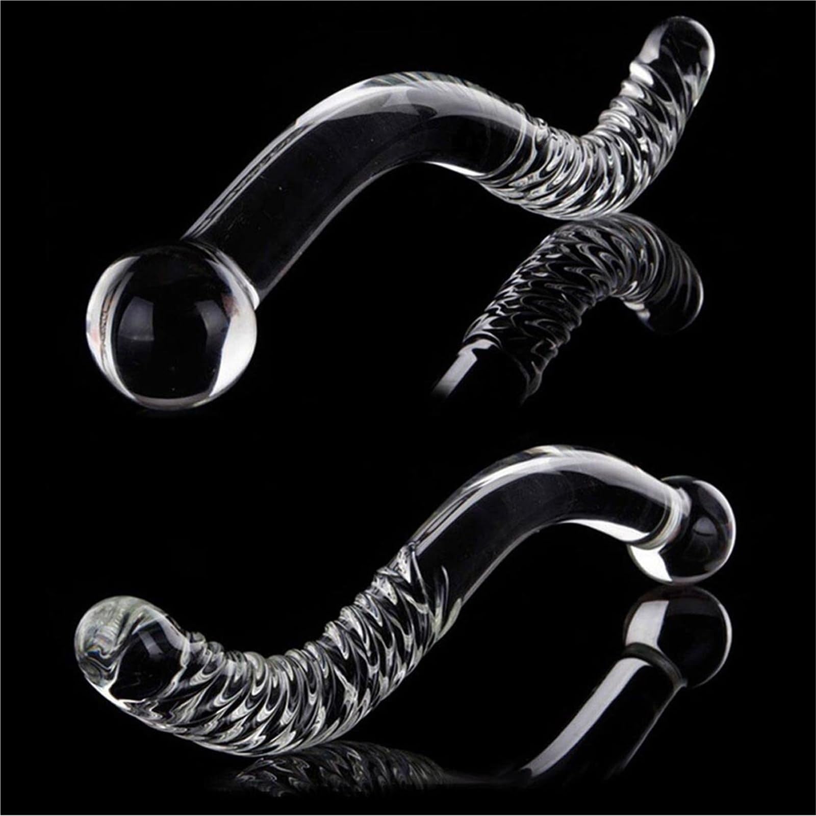 Consolador De Vidrio Curvado De 10", Cristal De Doble Cara, Tapón Anal for Pene, Estimulación Del Punto G, Juguete Sexual for Adultos for Hombres, Mujeres Y Parejas