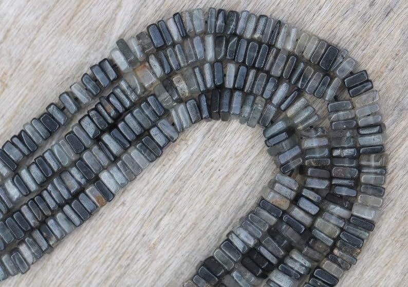 Perles Heishi quartz rutile noir 5mm pour créer vos bijoux de plage et de soirée