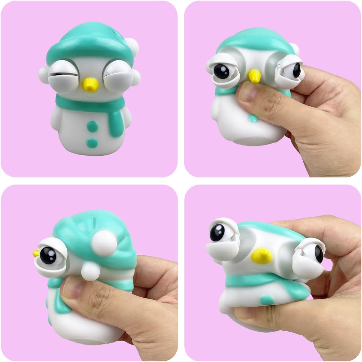 Pinkiwine 3 Pack Christmas Squeeze Out Eyes Toys for Kids Boys Girls Toddlers Christmas Stocking Stuffers Party Favors Gifts
