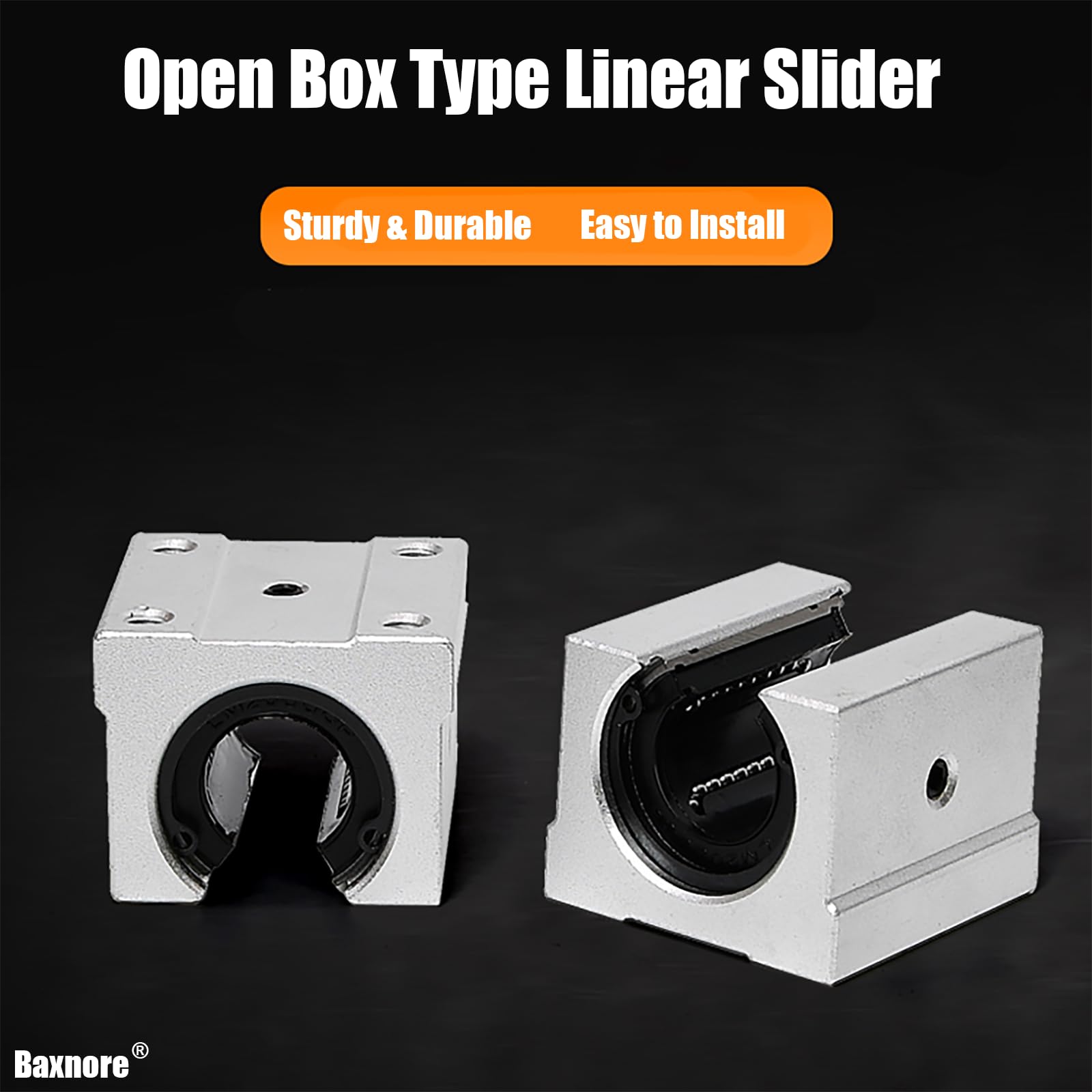 SBR10UU 4 pièces bloc coulissant à roulement à billes à mouvement linéaire, support en aluminium, siège de roulement de rail de guidage, curseur linéaire de type boîte
