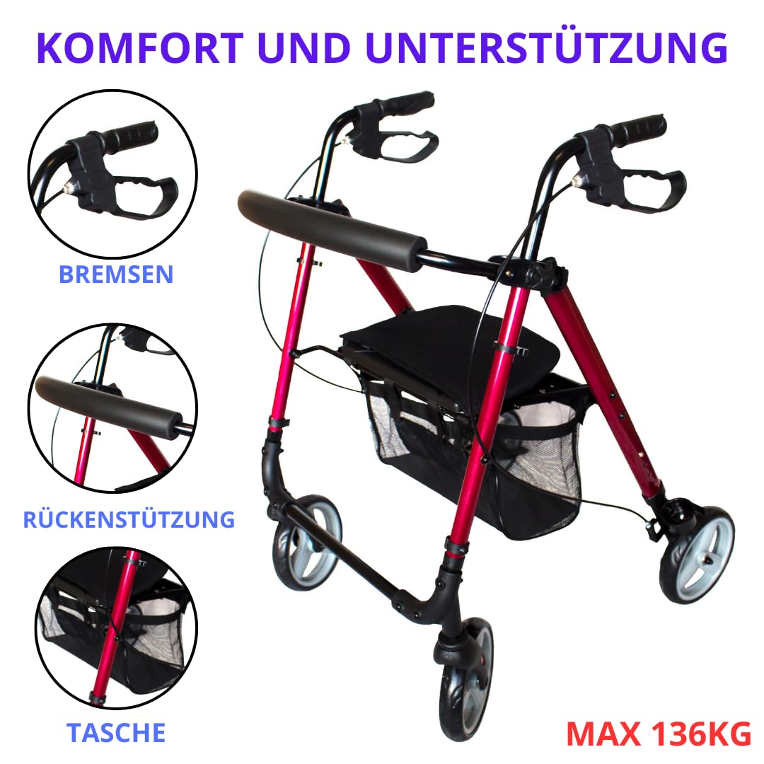 Antar AT51112R Ultra Leggero Camminatore 6.40 kg, Rosso