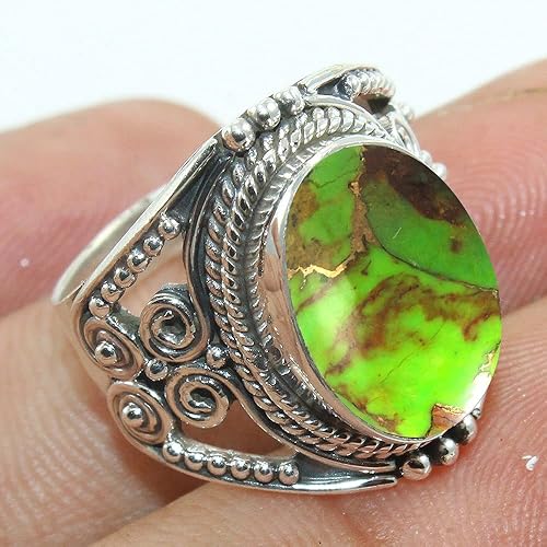 Miniatura 112 de Anillo de plata esterlina 925 para mujer y piedras preciosas naturales, anillo de compromiso de plata de ley, juego de bisel de piedra natal