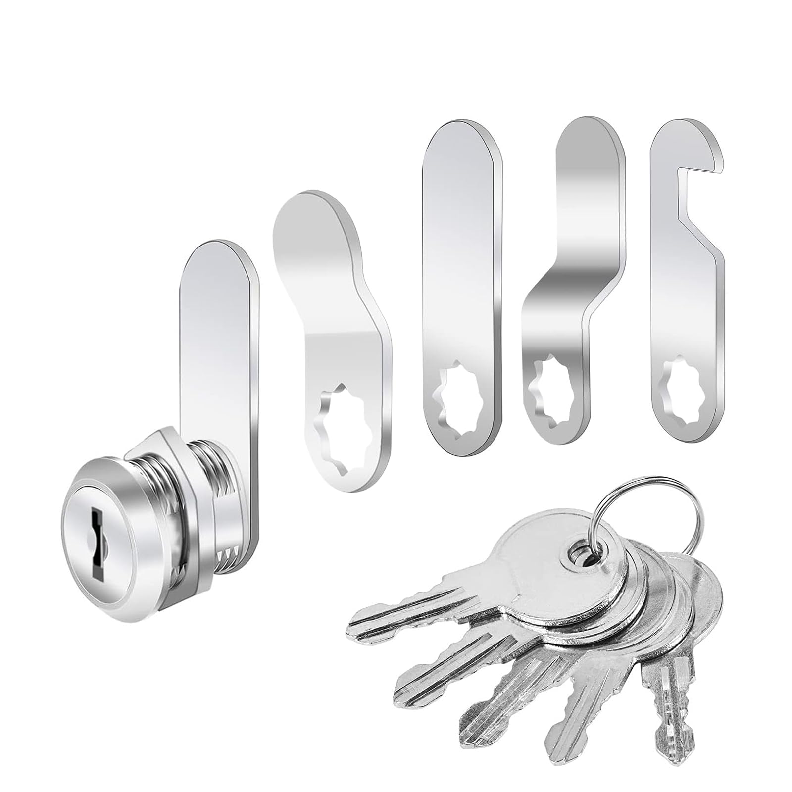 Cerradura de 16 mm, cerradura de buzón, 5 llaves, cerradura para muebles, incluye 5 placas de bloqueo diferentes, para puertas de armarios, muebles