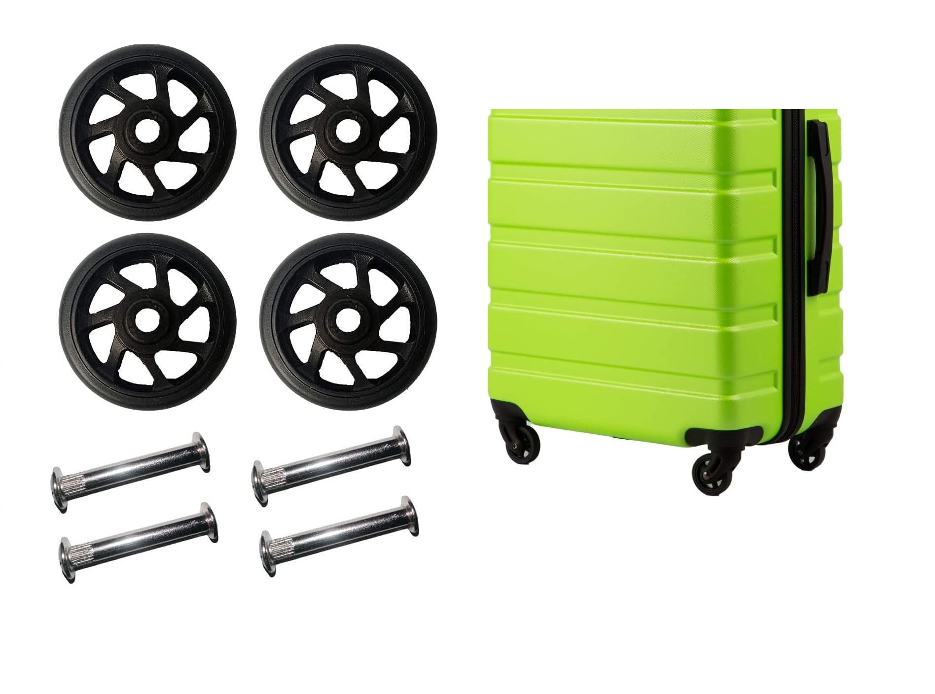 MyViradi Luggage Wheel Only for Replacement and Repair Travel Trolley Bag Vip, Safari, Skybag, Amrican Tourister Suitcases Rubber Wheels for Luggage Parts, 4 Pieces ((Black 4.5 cm Wheels))-image-6