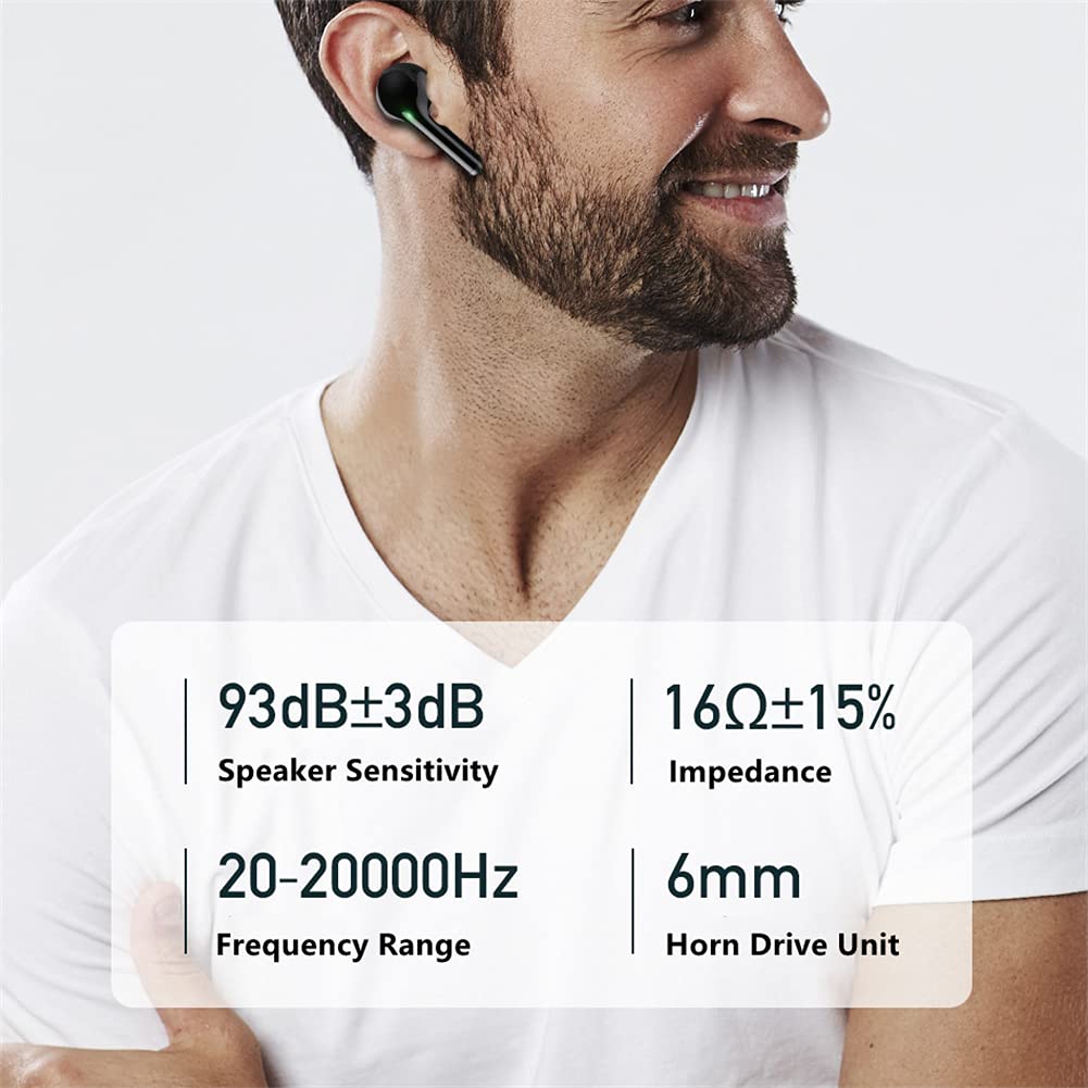 True Auricolari Wireless, Cuffie Bluetooth Audio Stereo HiFi, 5.1 Auricolare Bluetooth Cuffie Stereo in-Orecchio Mic Integrata Mic, per Gym Workout in Esecuzione