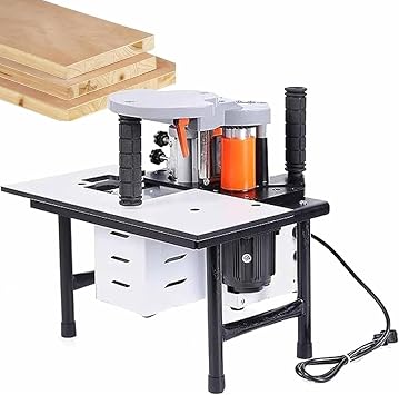 Portable Manual Wood Edge Banding Machine for Woodworking Edge Banding Adjustable Speed and Temperature Double-Sided Glue Speed 2-6m/S Thickness 0.3-3mm,White