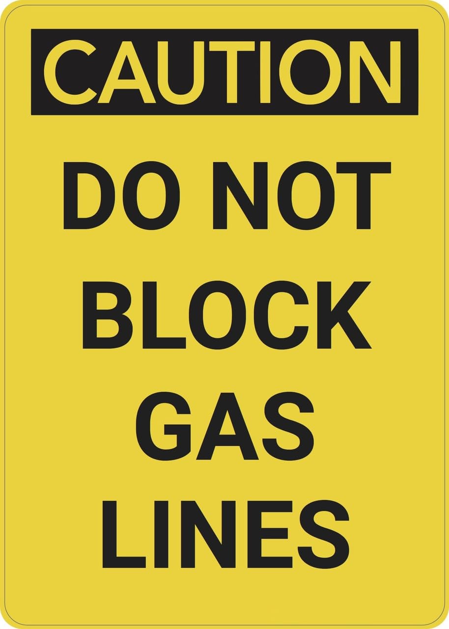 peiyeety Caution: DoBlock Gas Lines - Wall Sign Caution Signs Metal Sign Danger Warning Man Cave Yard Indoor Or Outdoor-8x12inch
