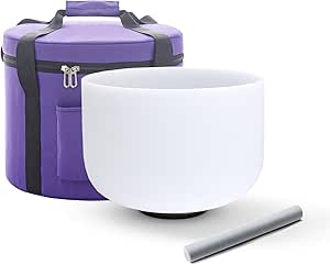 Topfund 10 Inch E Note Crystal Singing Bowl Solar Plexus Chakra With Heavy Duty Carrying Case And Singing Bowl Mallet Suede Striker - View #9