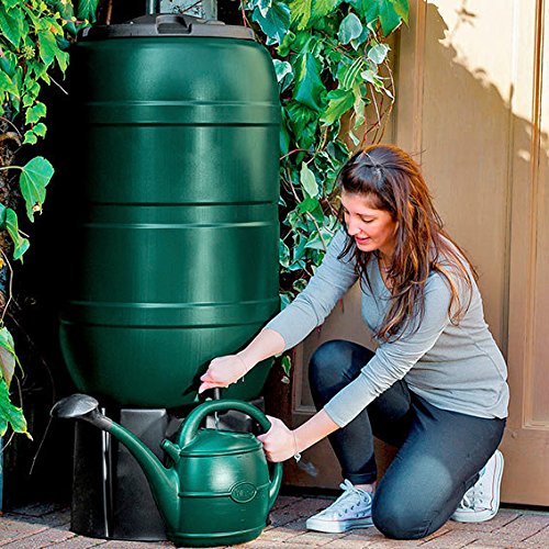 Preisvergleich Produktbild Gärtner Pötschke Regentonne 210 Liter, inkl. Stand, Ablaufhahn und Füllautomat