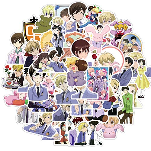 50Pcs Ouran High School Host Club Stickers Pack Waterproof Decals for Scrapbooking Journaling Laptop Phone Case Water Bottle Home Decor Cartoon Animation Doodle Decals For Kids (Ouran High School Host Club)