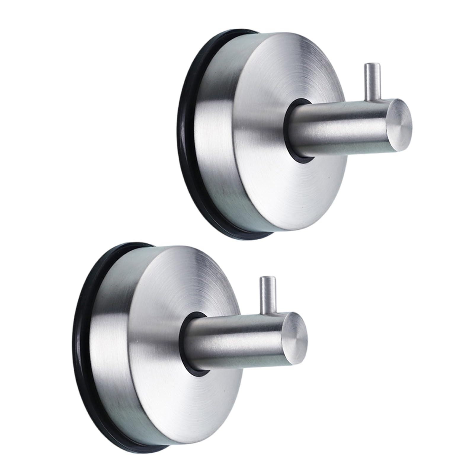 Msioytog of 2 Stainless Steel Suction Cup Hooks Waterproof and Removable Hook for Bathroom or Kitchen Coat and Hat Hangers Suction Hooks