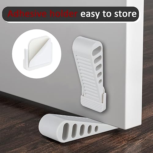 Miniatura 3 de JQK DSB61-WH-P3 - Paquete de 3 topes de puerta de goma termoplástica suave de alta calidad para la parte inferior de la puerta de alta resistencia