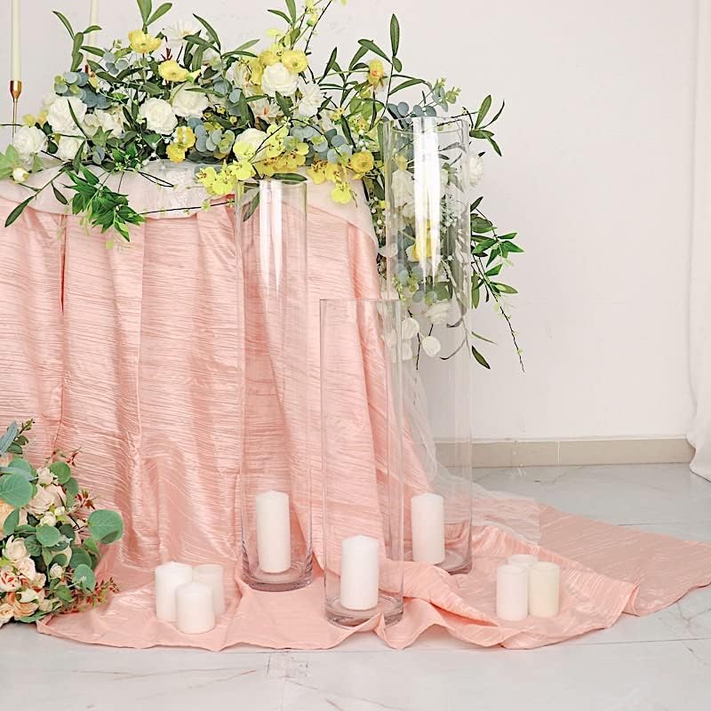 6 pcs 20" Tall Clear Glass Cylinder Vases for Wedding Party Flowers Centerpieces Home Decorations Cheap Bulk Supplies