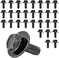 MeanMugAuto 30x M6-1.0x17mm Hex Head SEMS Bolts w/18mm Washer - OEM 11508930 Replacement for Toyota Subaru Dodge Transmission Oil Pans