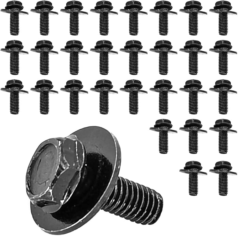 Kit de 30 Parafusos M6-1,0 x 17 mm com Arruela Solta Mean Mug Auto – Cabeça Sextavada, Referência OEM 11508930