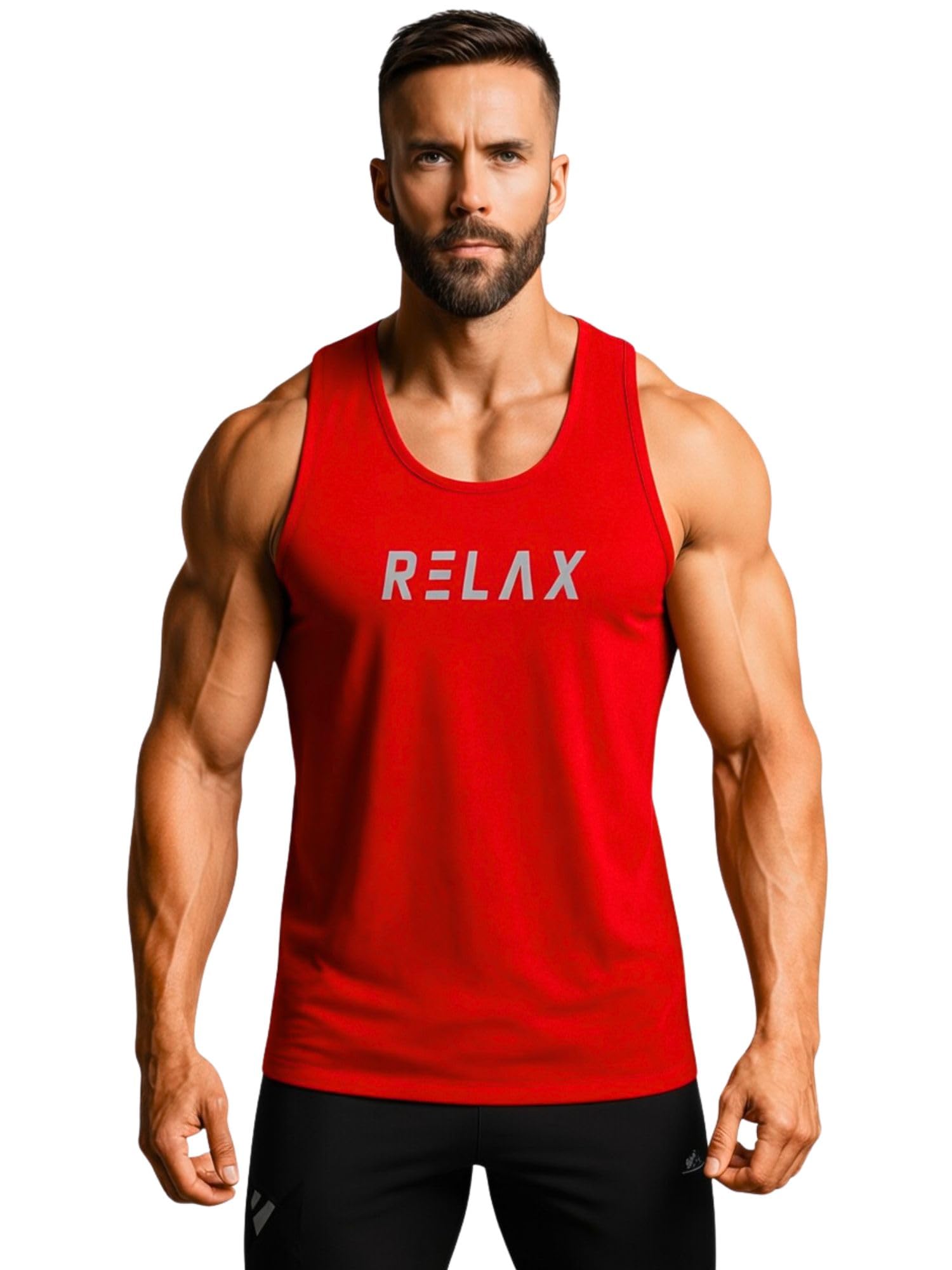 3colors 3Colours RGB Men's Active Wear Sleeveless Tank top, Gym Vest, Leisure wear Regular FIT-Relax-picture-41