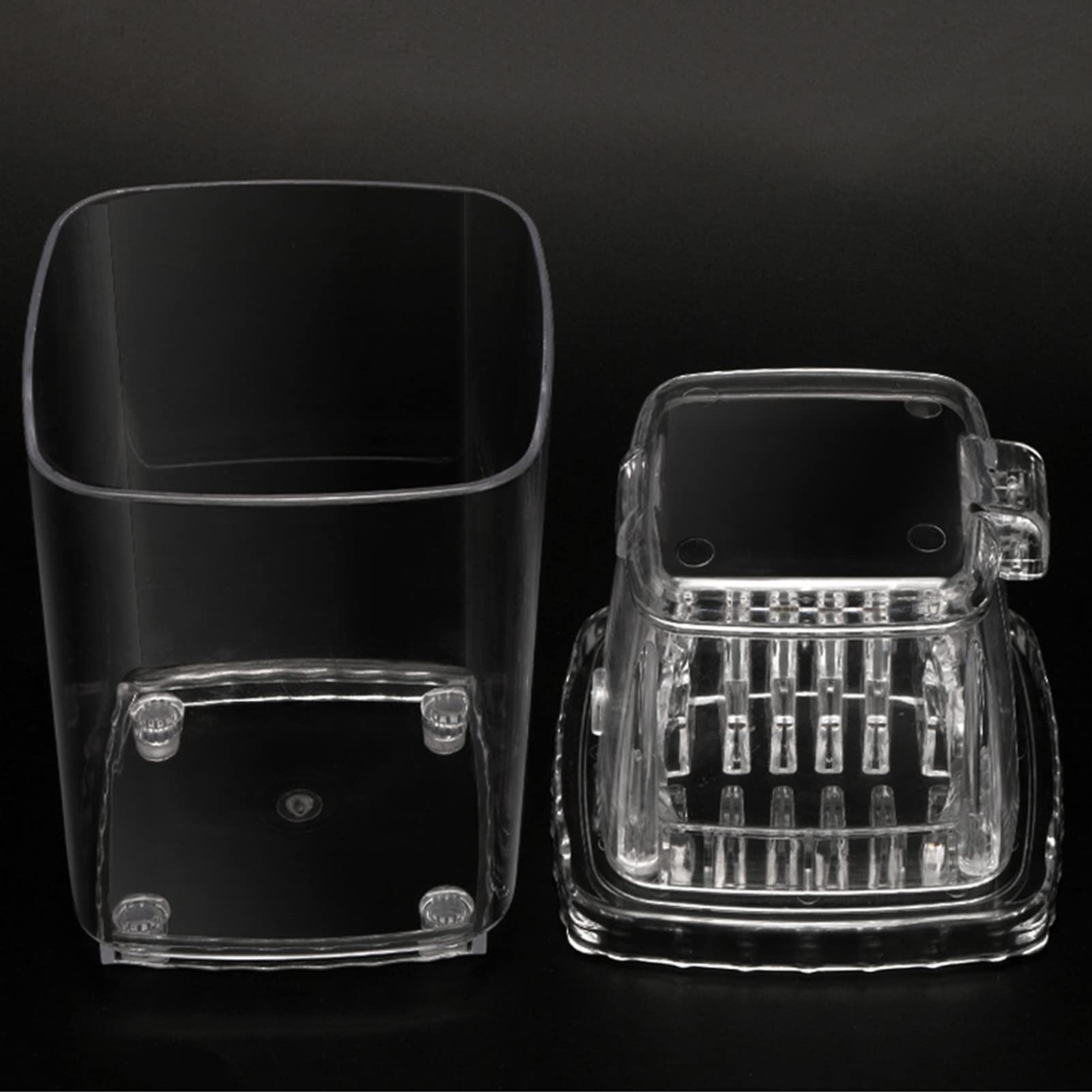 Tragbarer Eiszerkleinerer, 1,25 L, Handgekurbelt, Zum Selbermachen, Manuelle Eiszerkleinerungsmaschine für Zuhause, Outdoor, Camping (Transparent)