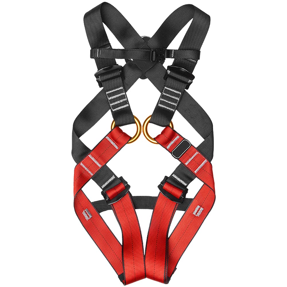 Cryfokt Cintura di Sicurezza Ad Alta Resistenza per Imbracatura da Arrampicata in Poliestere Rosso per Bambini per 3-10/10-14 Anni