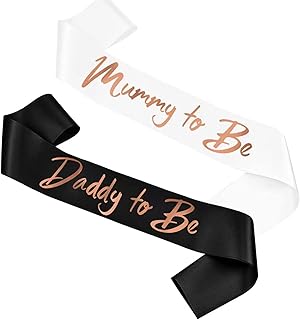 Party with Emma Mummy to Be and Daddy to Be Sash Set Baby Shower Gender Reveal Party Decorations Party Favors Gender Reveal Party Baby Shower Oh Baby