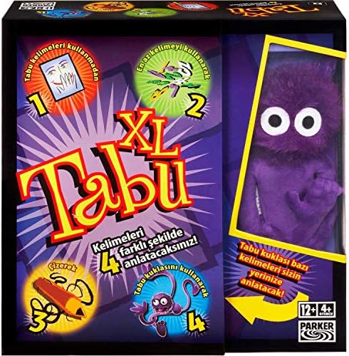 Hasbro Gaming Tabu XL Kutu Oyunu, 4 Farklı Oyun Alternatifi, Klasik Oyunun Yanı Sıra Çizerek, Tabu Kuklasıyla Anlatarak ve En Fazla 15 Kelime Kullanarak Tabu Oynayın - Görsel 1