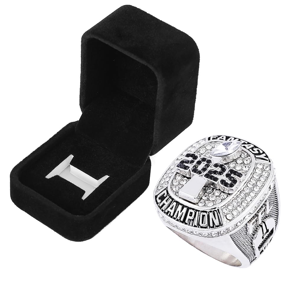 Anillo de campeonato de fútbol de fantasía 2025 con caja
