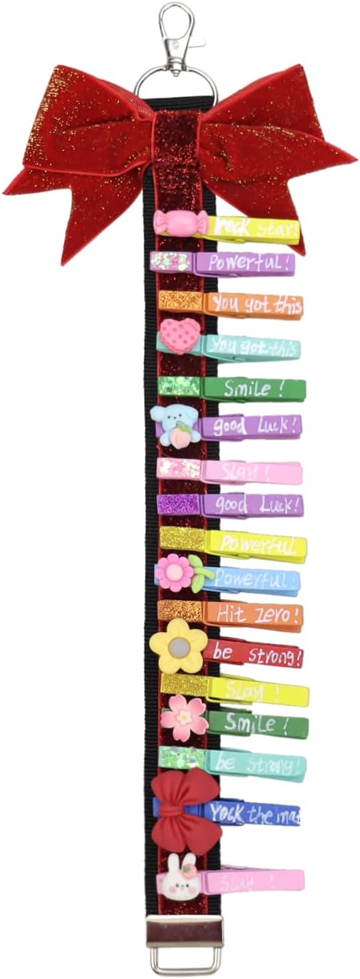 30 Pcs Spirit Clips Cheer Pins with 1 Pc Cheer Pin Me Ribbon Cheerleader Gifts Clothes Pins for Backpacks Team Classroom Cheer Gifts