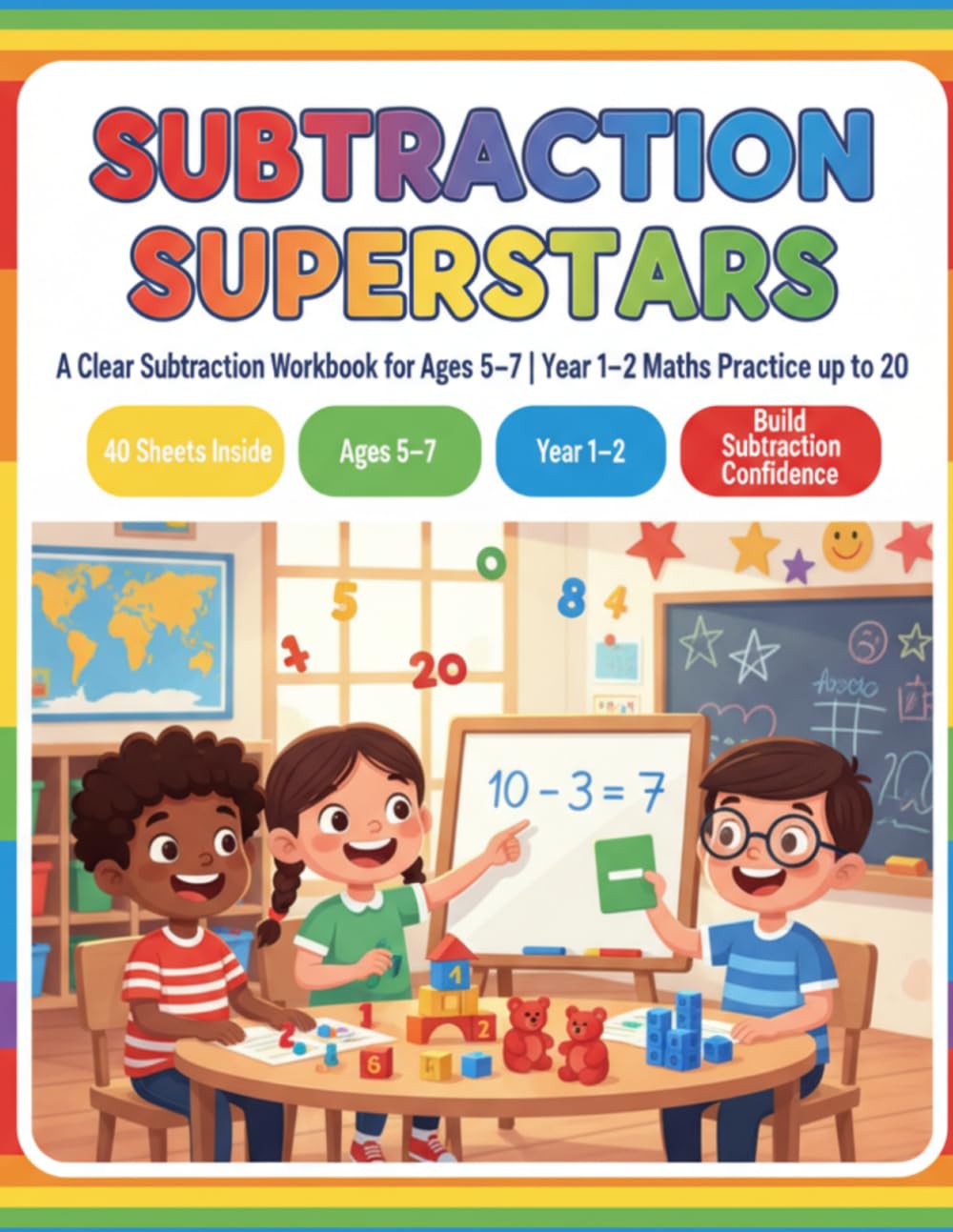 Subtraction Superstars: A Clear & Engaging Subtraction Workbook to 20 for Ages 5–7 | Year 1–2 Maths Practice for Confidence & Fluency