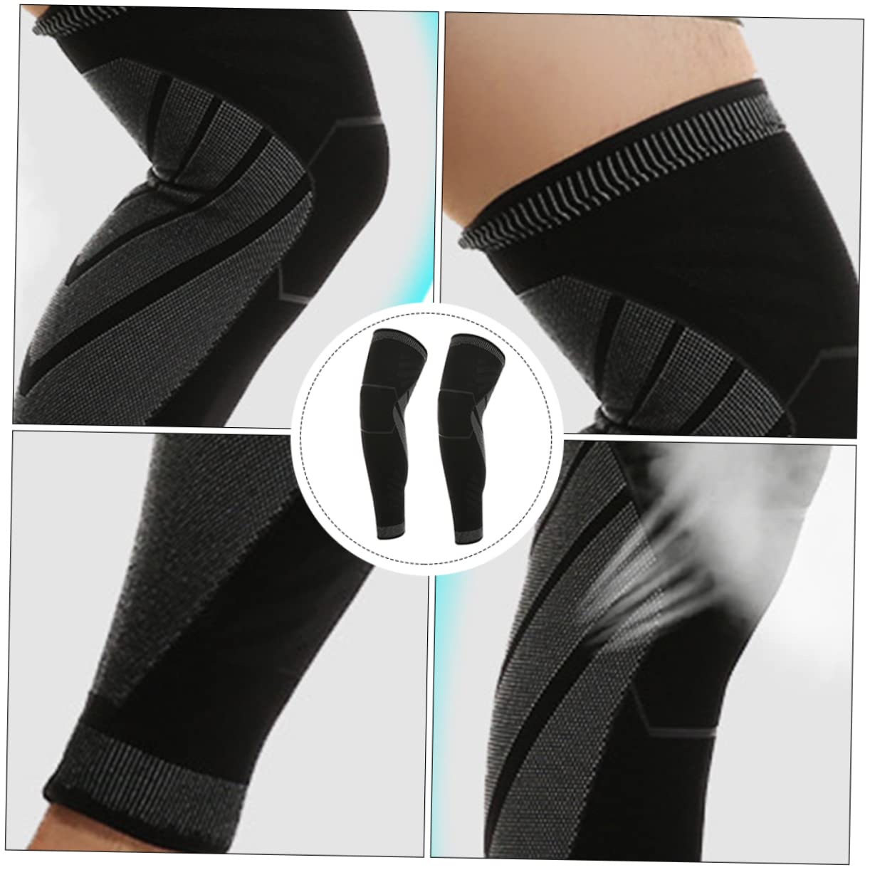 Baluue Protective Knee Pads for Running Basketball 2 Pack Non-skid Knee Support Ergonomic Stability Brace Air Permeability Black