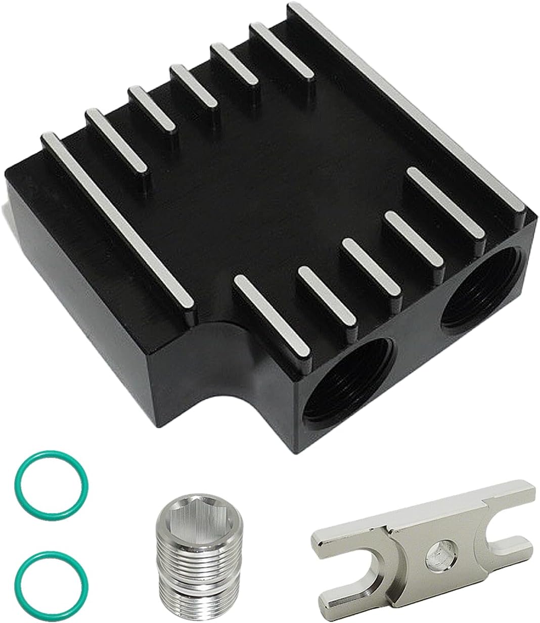 Thermal Bypass Valve Kit for 2019-2024 Ram 6.7L Cummins Diesel Engines - Fits 68RFE & AS69RC Transmissions - Aluminum Cooler Bypass with Billet Filter Coupler - Black Upgraded