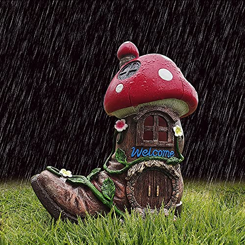 Mildahjoy Jhp Mushroom Fairy House Garden Statues Of Boots thumb #4