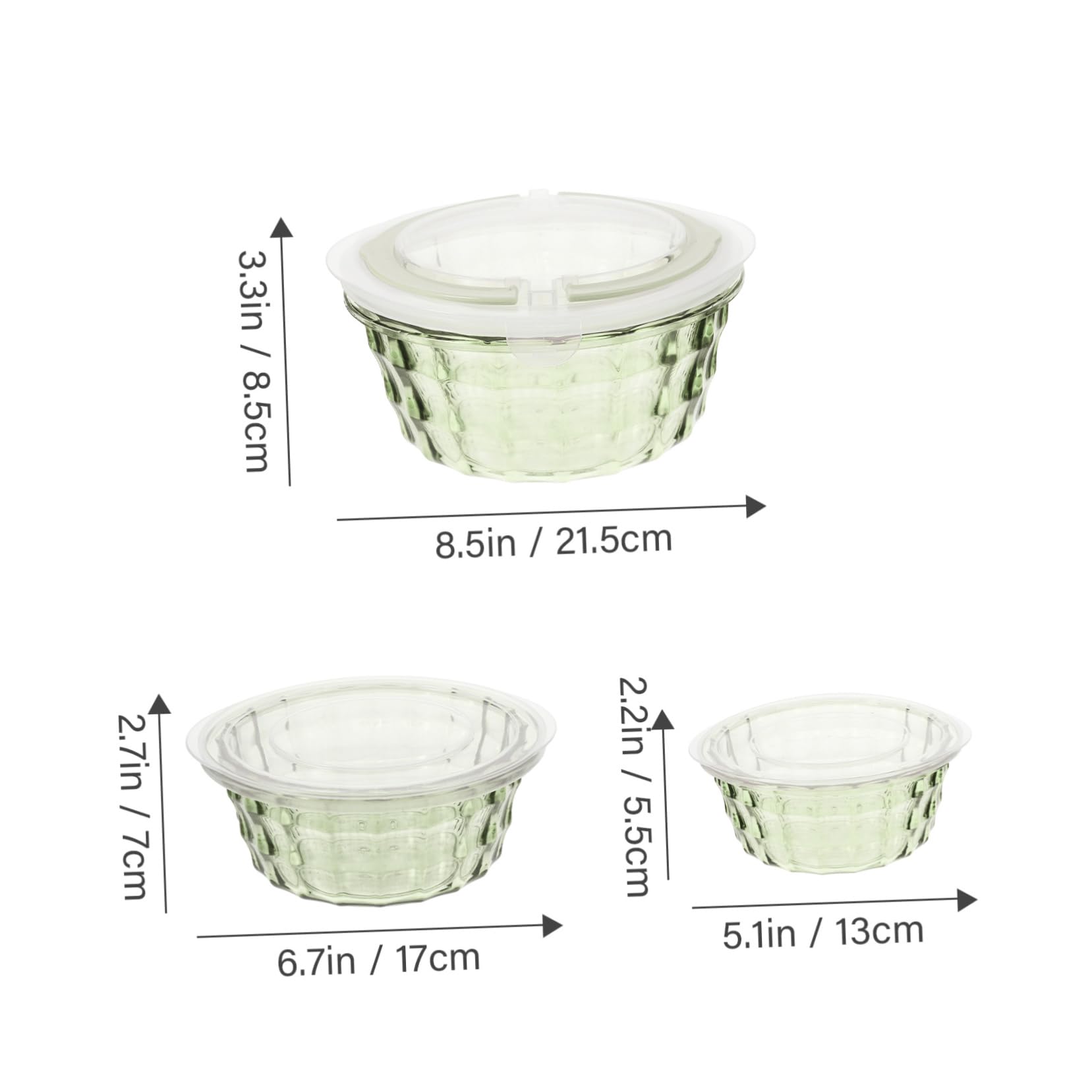 VANZACK 3pcs Storage Containers for Kitchen Salad Serving Meal Prep Lunch Box Food Prep Supplies