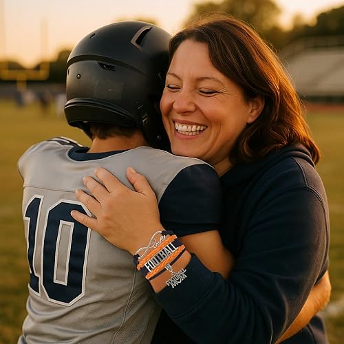 Miniatura 10 de Sportybella Pulsera de fútbol para mamá, pulsera de fútbol para mamá, pulsera de fútbol para madres de fútbol americano