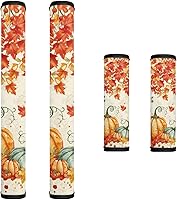 Vista 15 de Decoración de cocina con estampado de flores azules para interiores, 4 accesorios para manijas de puerta, fundas duraderas para manijas