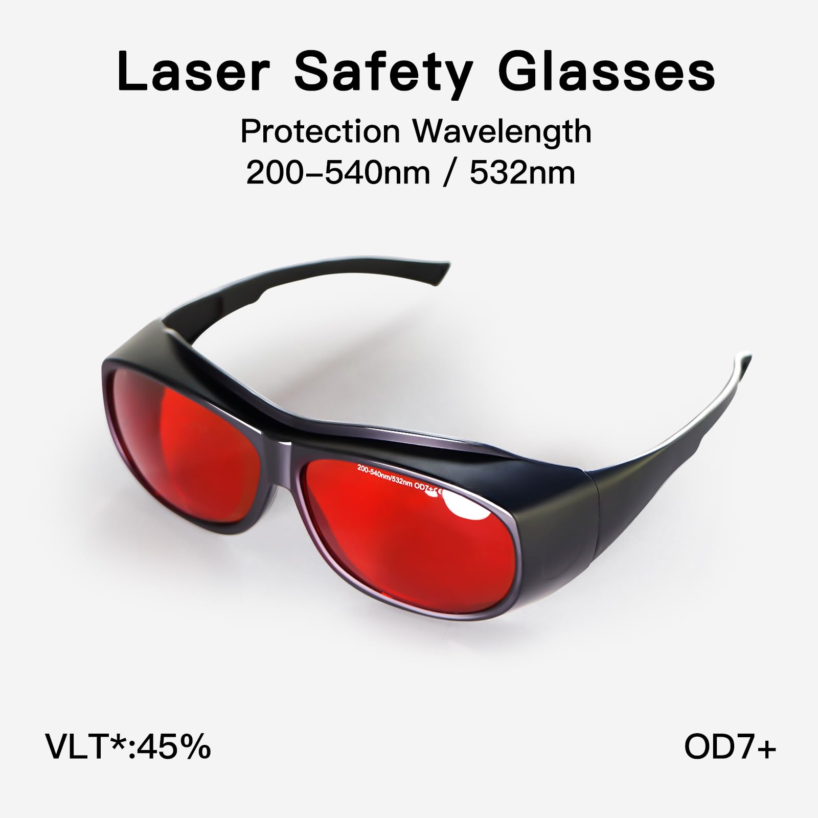 FONLAND Laser Safety Glasses for Laser Engraving Marking OD7+ 200-540nm Near Infrared Light, Blu, Green, UV Light Fiber Laser Goggles - Image 2