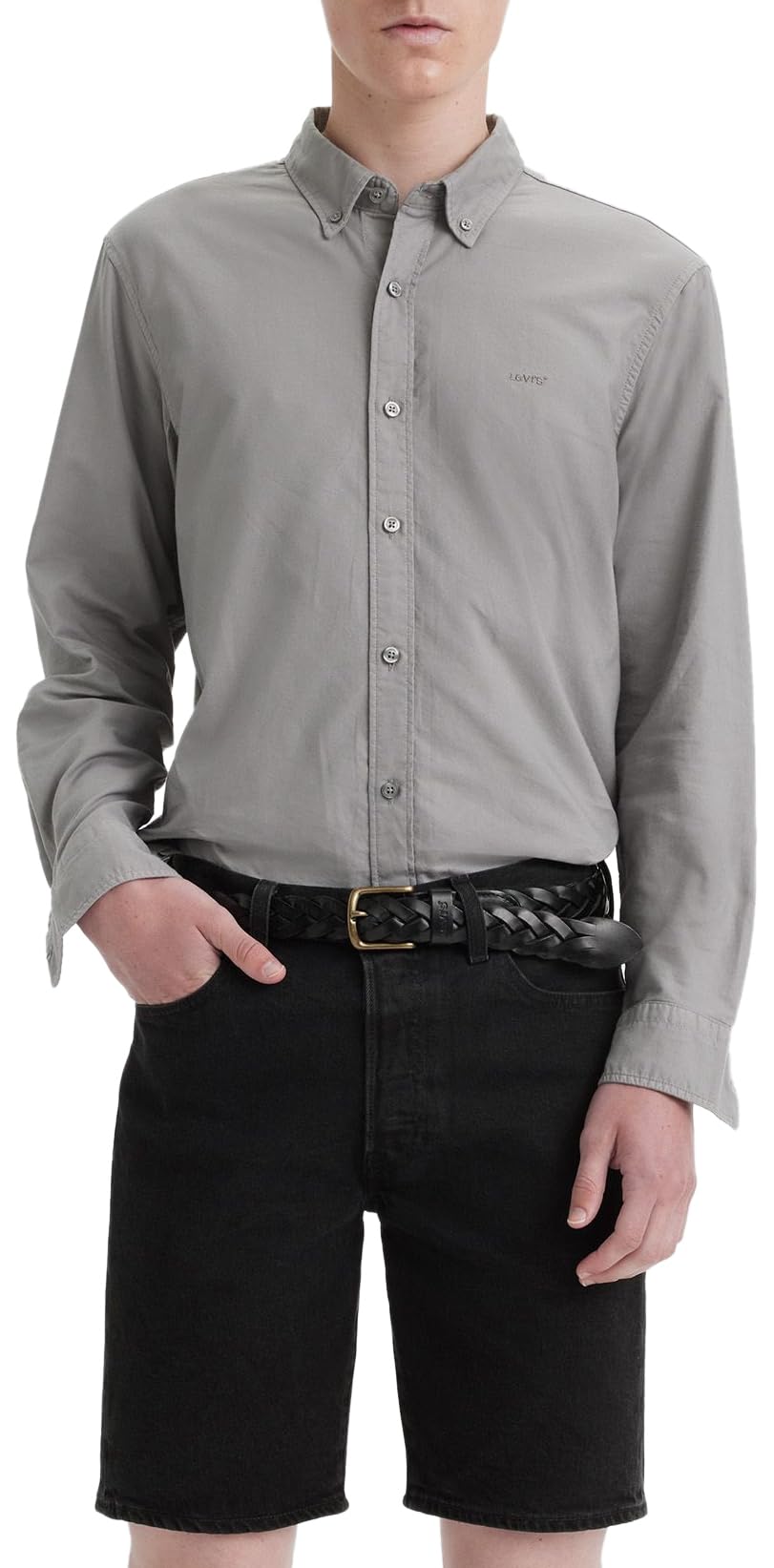 Levi's Herren Authentic Button Down Fenwick Grey Garment Dye XL
