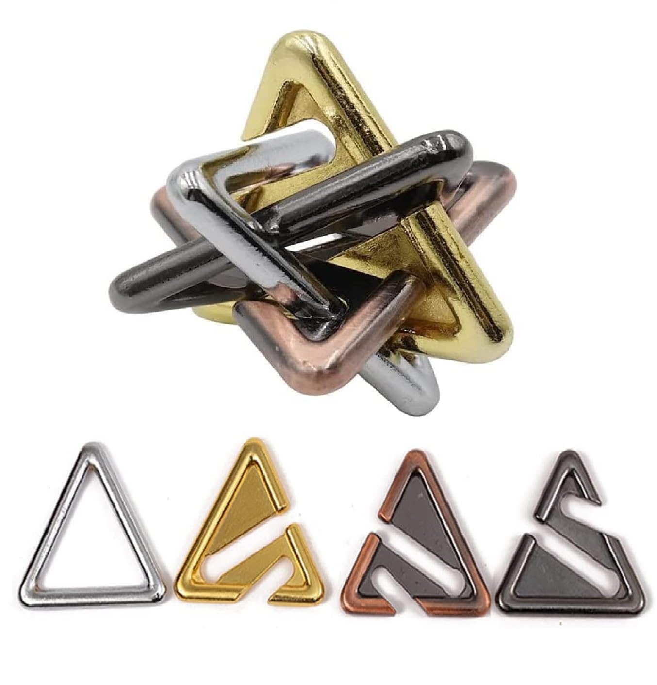 Brain teaser puzzles, Metal cast puzzle game toys, Interlocking Puzzle, IQ Logic Test for Kids & Adults, Mind IQ Logic Test Disentanglement Games (Thinking Lock)