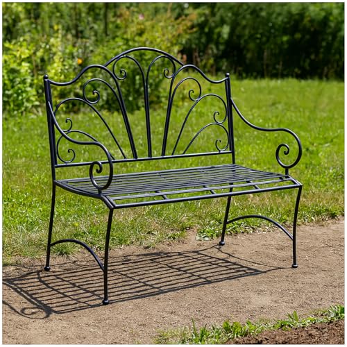 HTI living Gartenbank aus Metall romantische Sitzbank für Terrasse und Garten Sitzbank Metall nostalgisch HTI living Gartenbank aus Metall romantische Sitzbank für Terrasse und Garten Sitzbank Metall nostalgisch