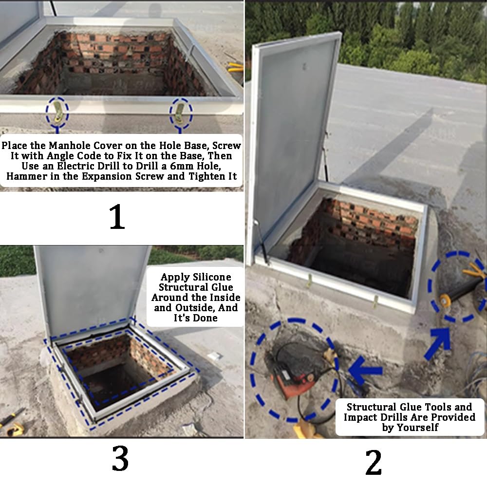 WIGING Trampilla De Acero Galvanizado para Ático Sótano Escaleras Tapa De Salida con Amortiguador De Gas, Impermeable para Ático Tapa De Trampilla para Patio(100x80x7cm)