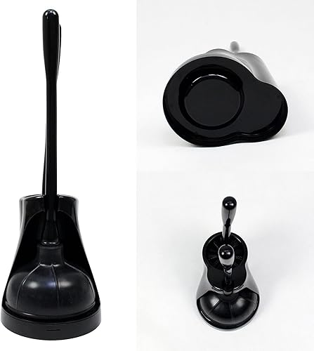 Miniatura 3 de Casaphoria Combo de émbolo de inodoro y cepillo para limpieza de baño, accesorios de baño, negro oscuro