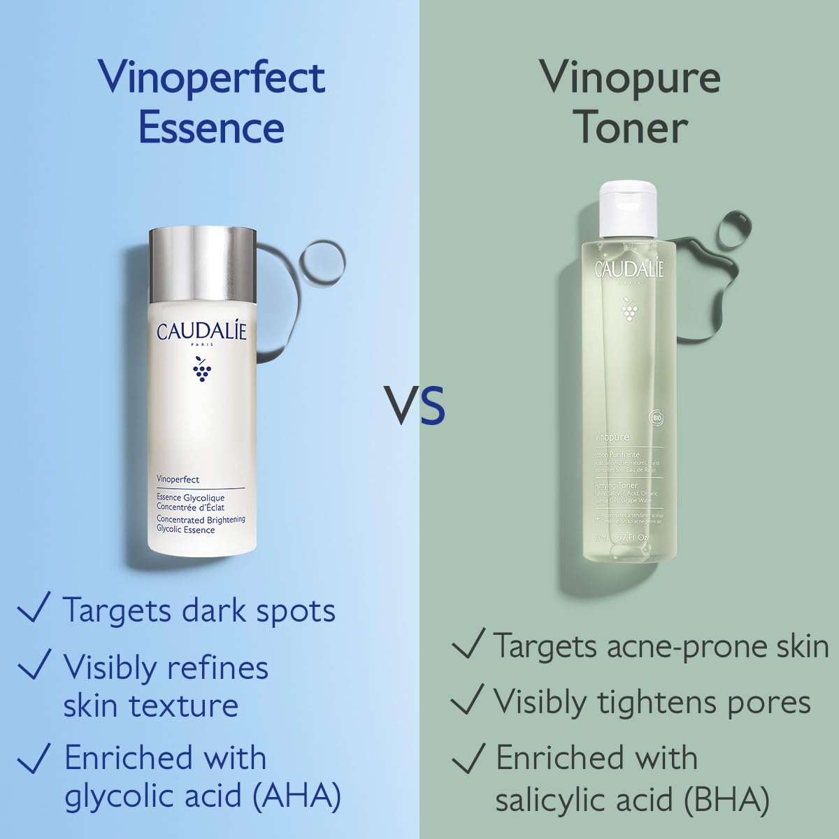 Caudalie Vinoperfect Brightening Essence, Glycolic Acid Exfoliating Toner for Radiance