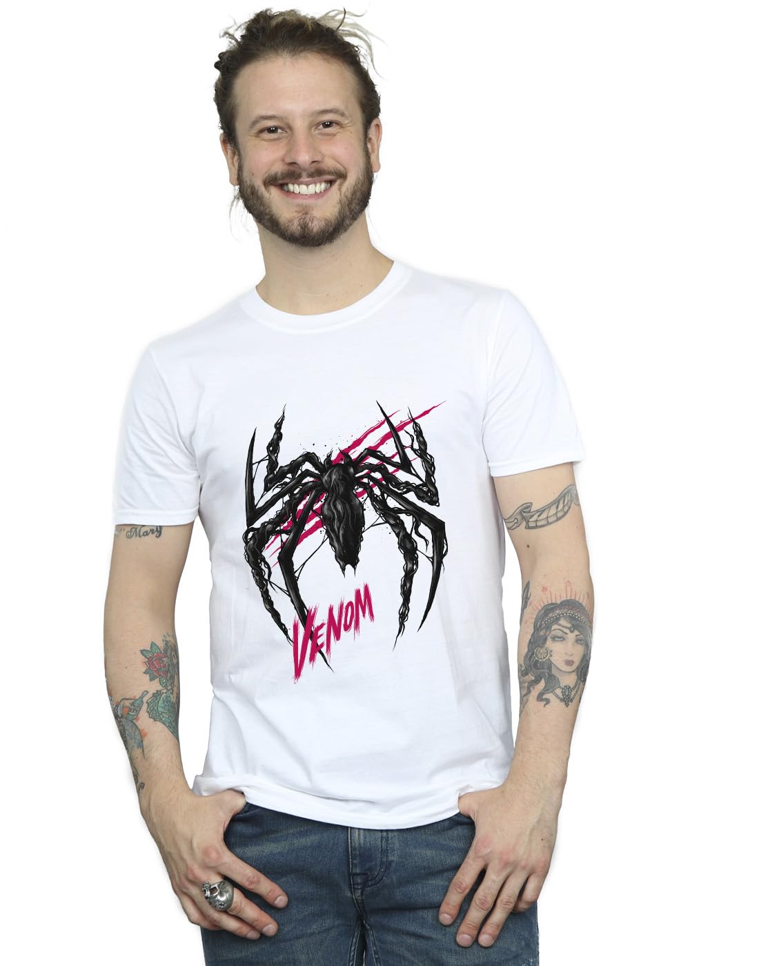 Absolute Cult Men's White Marvel Spider-Man Venom T-Shirt XXX-Large