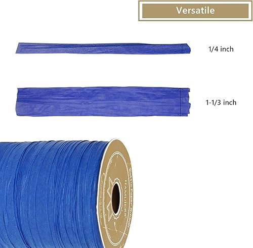 Miniatura 9 de HAMUIERS Cinta de rafia para envoltura de regalos, cordel de papel de embalaje, hilo de rafia para ganchillo - 14 pulgadas de ancho, 100 yardas,