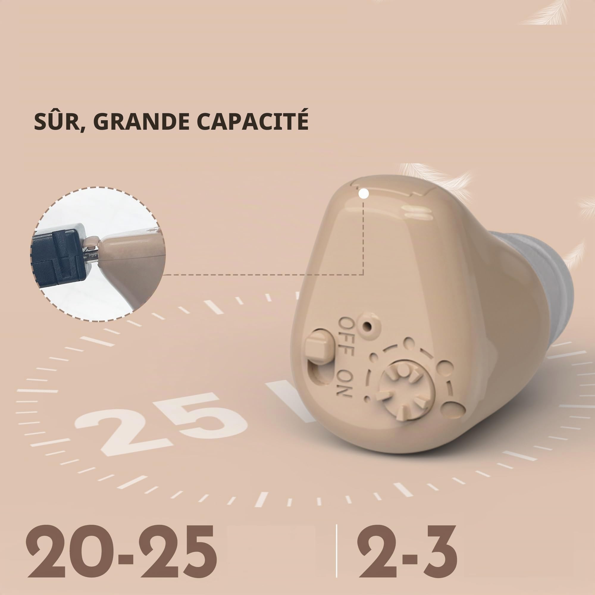 Mini amplificateur auditif rechargeable ITE de haute qualité MEDcaTM