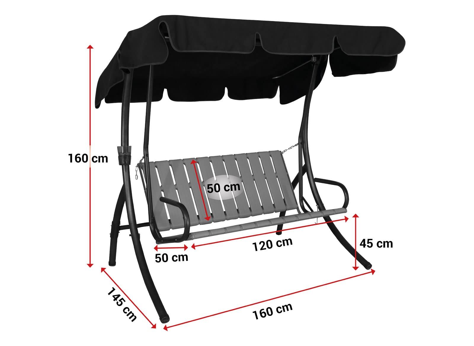 ANGERER Hollywoodschaukel 2-Sitzer Ibiza grün gestreift | Gartenschaukel Made in Germany, Schaukel zum Sitzen, Liegen und Entspannen, inklusive Bett-Funktion, einfache Montage