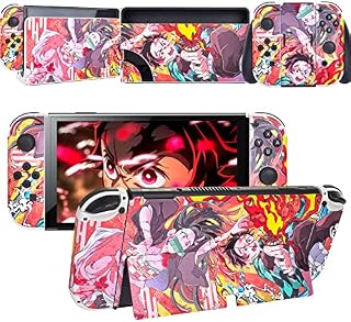 DLseego Sticker Compatible with Switch OLED ,Cute Skins Full Set Faceplate Decals for Switch OLED Console & Thumb Grips Controller & Dock-Purple